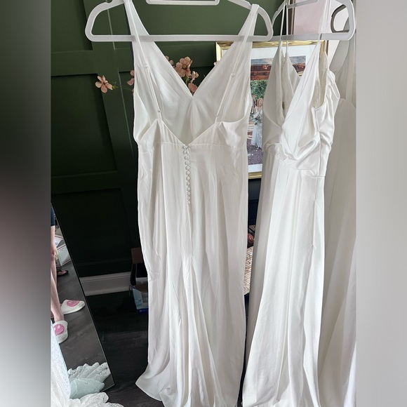 Lulus Love and Happiness White Button Back Mermaid Maxi wedding Dress - Picture 5 of 7